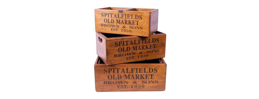 Set of 3 Large Vintage Boxes - Spitalfields-Cheshire Furniture Outlet