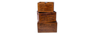 Set of 3 Medium Vintage Boxes - British East India Fine Tea Leaves-Cheshire Furniture Outlet