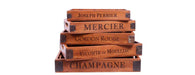 Set of 5 Vintage Wooden Serving Trays - Champagne-Cheshire Furniture Outlet