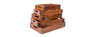 Set of 5 Vintage Wooden Serving Trays - Lavender-Cheshire Furniture Outlet