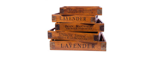 Set of 5 Vintage Wooden Serving Trays - Lavender-Cheshire Furniture Outlet