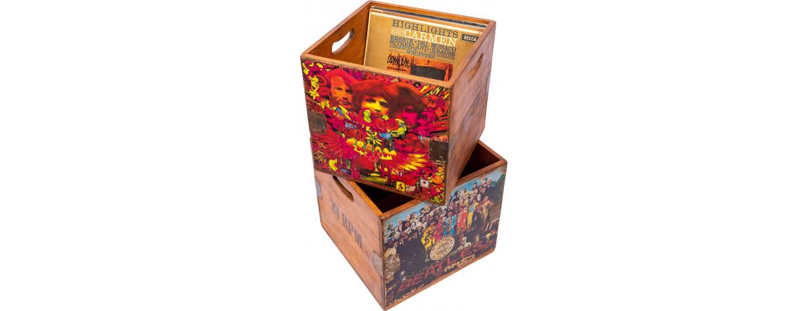 Set of 4 Record Boxes-Cheshire Furniture Outlet