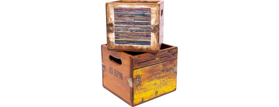 Set of 4 Record Boxes-Cheshire Furniture Outlet