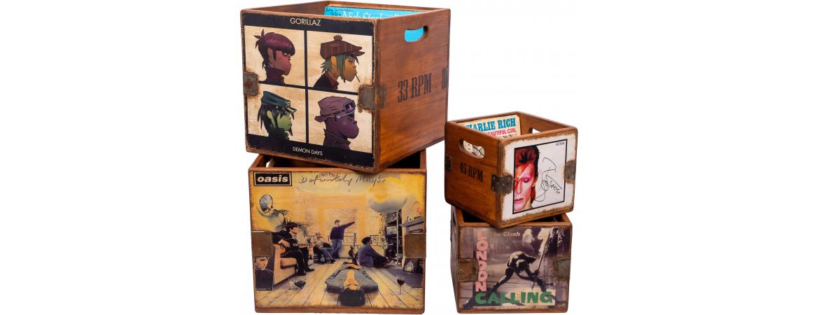 Set of 4 Record Boxes-Cheshire Furniture Outlet