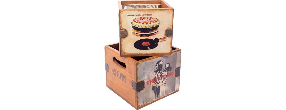 Set of 4 Record Boxes-Cheshire Furniture Outlet