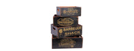 Set of 4 Vintage Black Boxes - BBQ-Cheshire Furniture Outlet