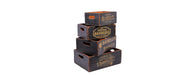 Set of 4 Vintage Black Boxes - BBQ-Cheshire Furniture Outlet