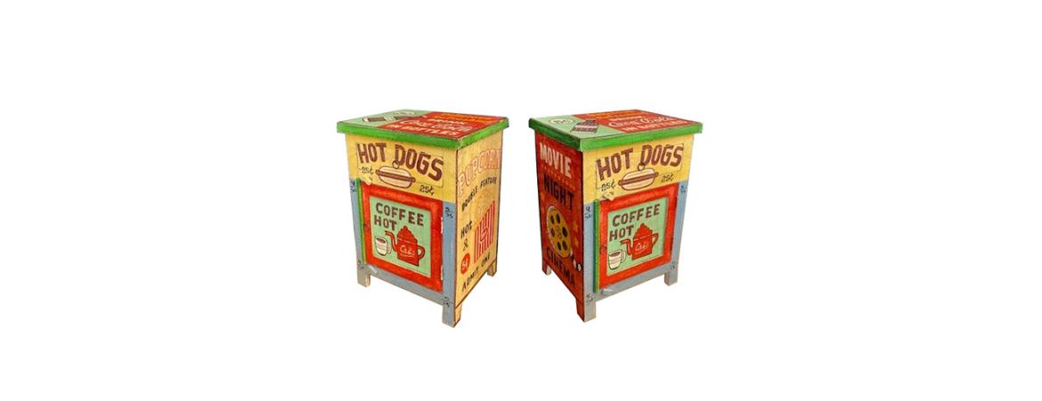 Hand Painted Vintage Movie Cabinet-Cheshire Furniture Outlet