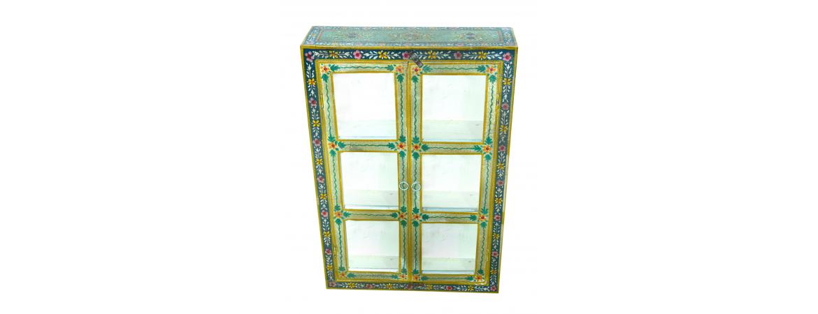 Hand Painted 2 Door Glazed Cabinet-Cheshire Furniture Outlet