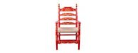 Red Floral Design Wooden Arm Chair-Cheshire Furniture Outlet