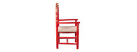 Red Floral Design Wooden Arm Chair-Cheshire Furniture Outlet