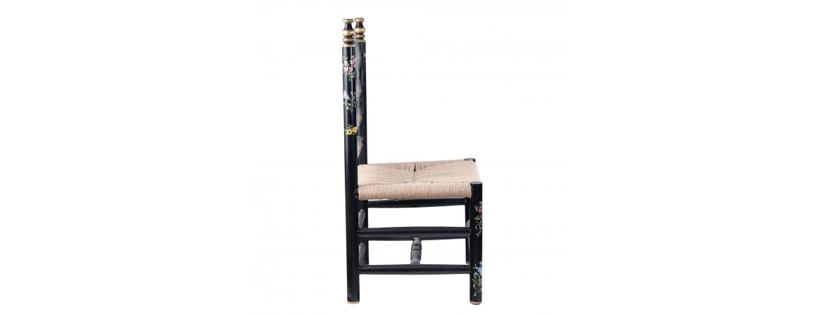 Black Lyre Bird Design Wooden Chair-Cheshire Furniture Outlet