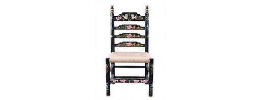 Black Lyre Bird Design Wooden Chair-Cheshire Furniture Outlet