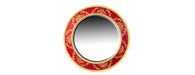Red Floral Design Large Round Mirror-Cheshire Furniture Outlet