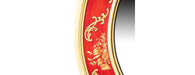 Red Floral Design Large Round Mirror-Cheshire Furniture Outlet