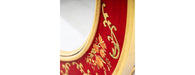 Red Floral Design Large Round Mirror-Cheshire Furniture Outlet