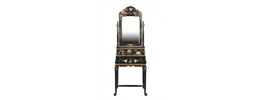 Black Lyre Bird Design Dresser with Mirror-Cheshire Furniture Outlet