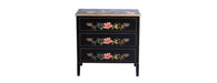 Black Lyre Bird Design 3 Drawer Chest-Cheshire Furniture Outlet