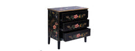 Black Lyre Bird Design 3 Drawer Chest-Cheshire Furniture Outlet