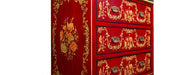 Red Floral Design 3 Drawer Chest-Cheshire Furniture Outlet