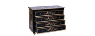 Black Lyre Bird Design 4 Drawer Chest-Cheshire Furniture Outlet