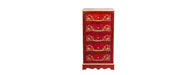 Red Floral Design 5 Drawer Cabinet-Cheshire Furniture Outlet