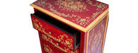 Red Floral Design 5 Drawer Cabinet-Cheshire Furniture Outlet