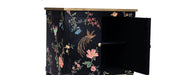 Black Lyre Bird Design Cabinet-Cheshire Furniture Outlet