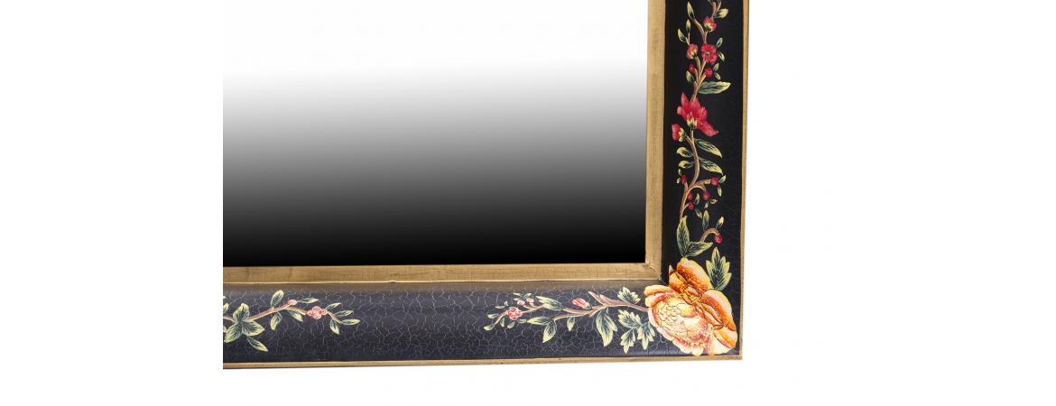 Black Lyre Bird Design Mirror-Cheshire Furniture Outlet