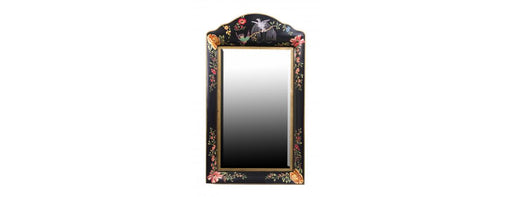 Black Lyre Bird Design Mirror-Cheshire Furniture Outlet