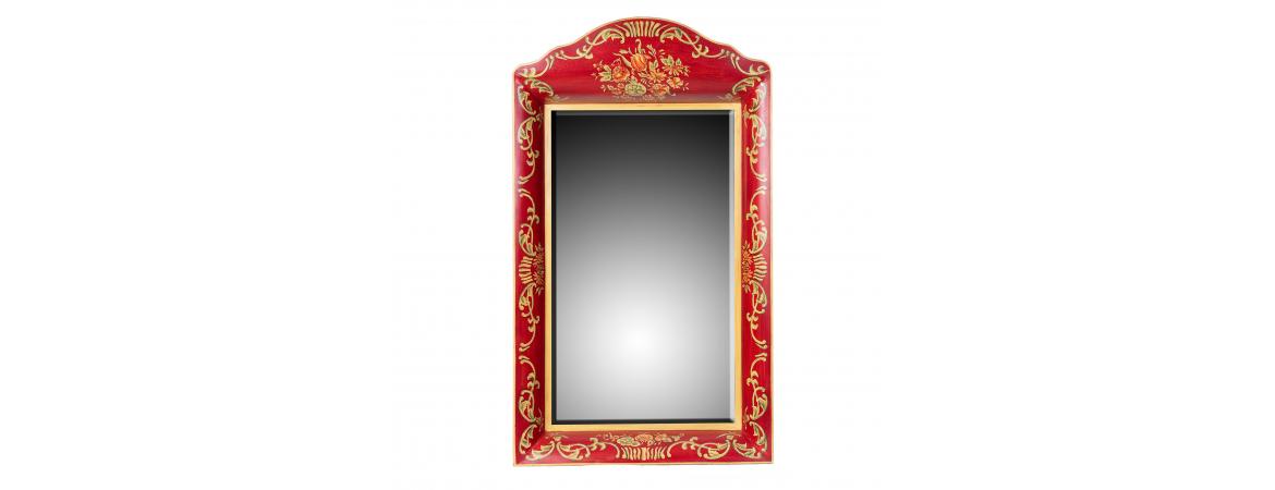 Red Floral Design Mirror-Cheshire Furniture Outlet