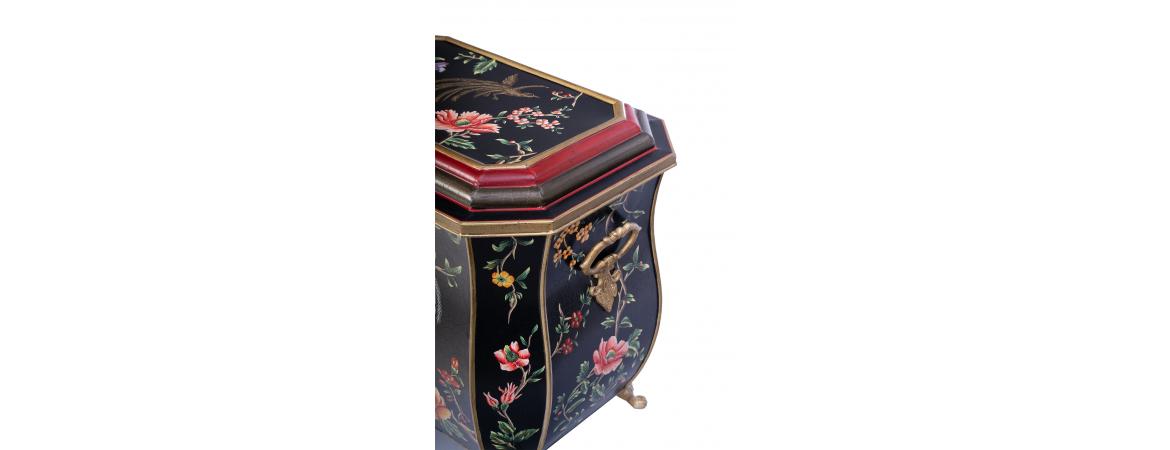 Black Lyre Bird Design Storage-Cheshire Furniture Outlet
