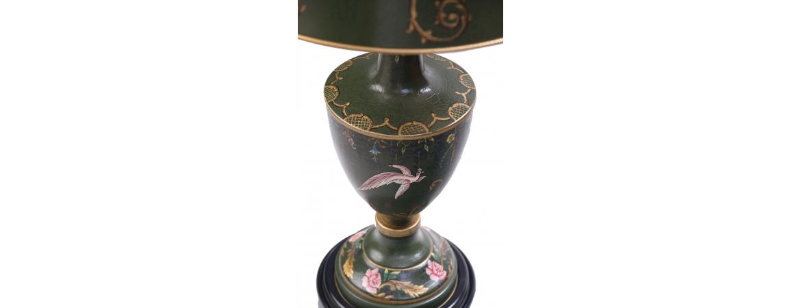 Green Fountain Design Lamp with shade-Cheshire Furniture Outlet