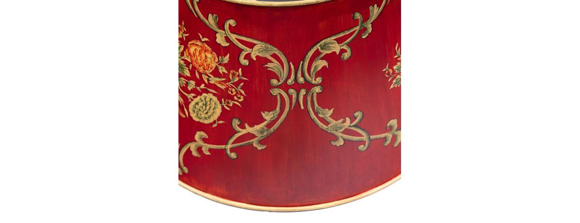 Red Floral Design Lamp with shade-Cheshire Furniture Outlet