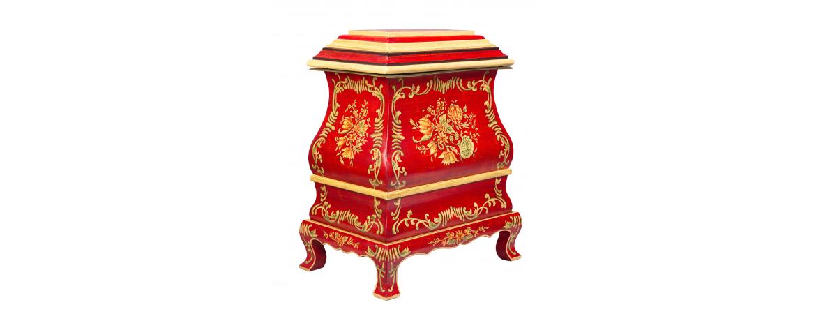 Red Floral Design Decorative Box-Cheshire Furniture Outlet