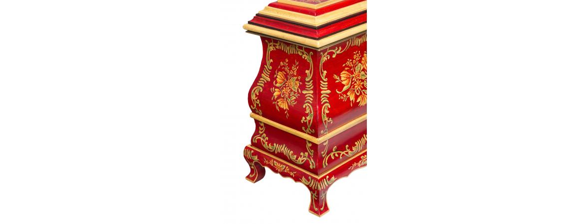 Red Floral Design Decorative Box-Cheshire Furniture Outlet