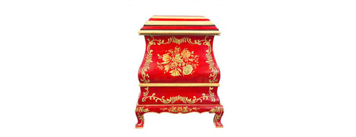 Red Floral Design Decorative Box-Cheshire Furniture Outlet