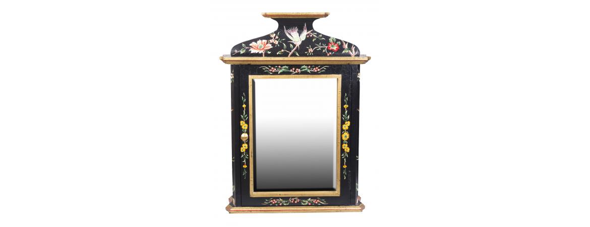 Black Lyre Bird Design Wall Unit-Cheshire Furniture Outlet