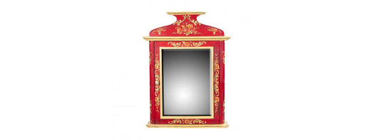 Red Floral Design Wall Unit-Cheshire Furniture Outlet
