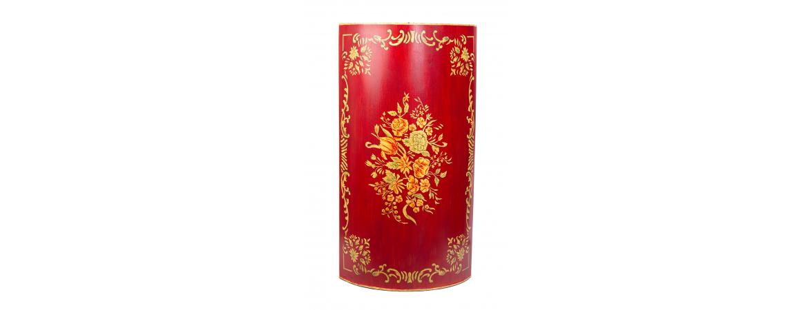 Red Floral Design Umbrella Stand-Cheshire Furniture Outlet