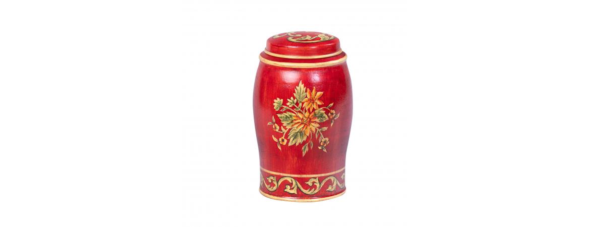 Red Floral Design Elephant Container-Cheshire Furniture Outlet