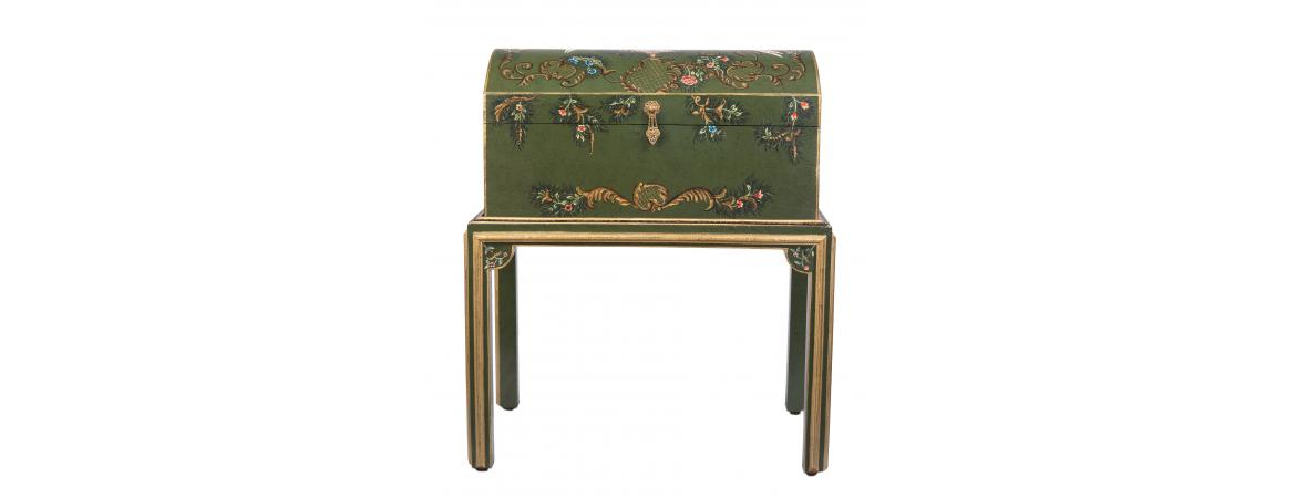 Green Fountain Design Dome Box on Stand-Cheshire Furniture Outlet