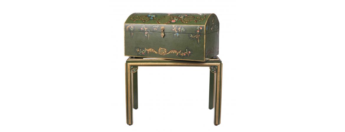 Green Fountain Design Dome Box on Stand-Cheshire Furniture Outlet