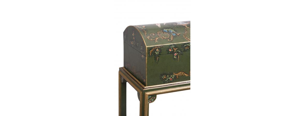 Green Fountain Design Dome Box on Stand-Cheshire Furniture Outlet