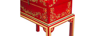 Red Floral Design Dome Box on Stand-Cheshire Furniture Outlet