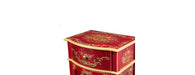 Red Floral Design Curved Bedside-Cheshire Furniture Outlet
