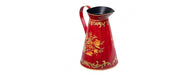 Red Floral Design Pitcher Jug-Cheshire Furniture Outlet