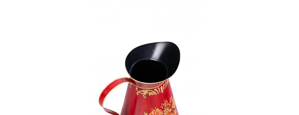 Red Floral Design Pitcher Jug-Cheshire Furniture Outlet
