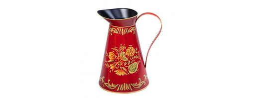 Red Floral Design Pitcher Jug-Cheshire Furniture Outlet