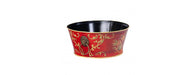 Red Floral Design Round Bowl with Handles-Cheshire Furniture Outlet